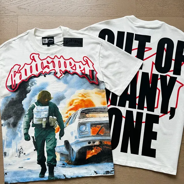 White Graphic-Print Oversized Double-Sided T-Shirt 4