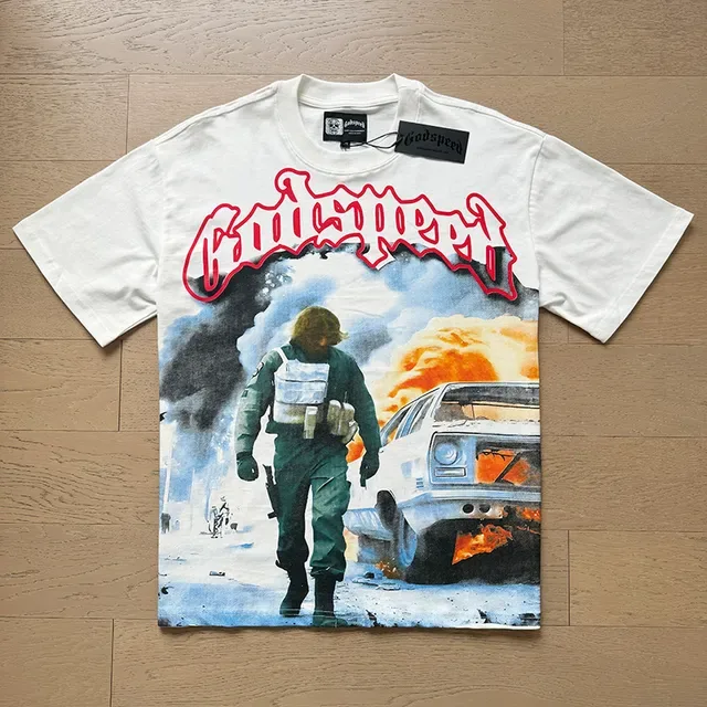 White Graphic-Print Oversized Double-Sided T-Shirt 5
