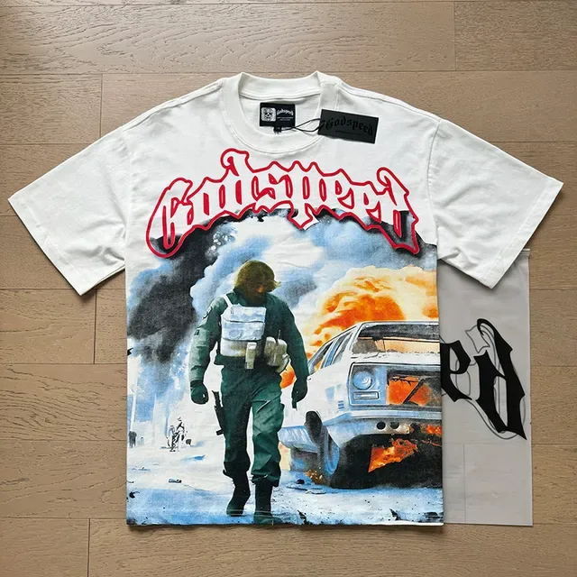 White Graphic-Print Oversized Double-Sided T-Shirt 6