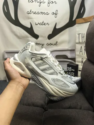 White Gray Platform Sole Mesh And Synthetic Overlay Construction Chunky Sneakers 5
