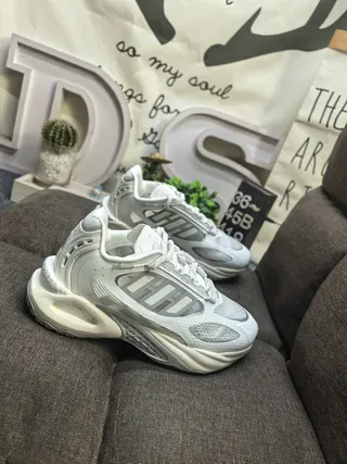 White Gray Platform Sole Mesh And Synthetic Overlay Construction Chunky Sneakers 9