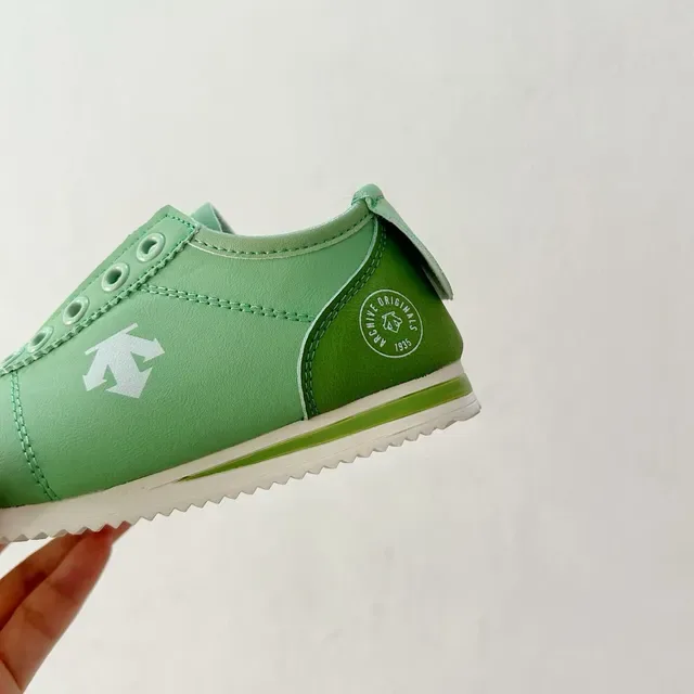 White Green Laceless Slip-On Perforated Strap Closure Lifestyle Sneakers 8