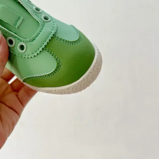 White Green Laceless Slip-On Perforated Strap Closure Lifestyle Sneakers 11