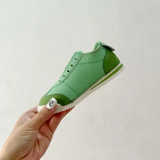 White Green Laceless Slip-On Perforated Strap Closure Lifestyle Sneakers 12
