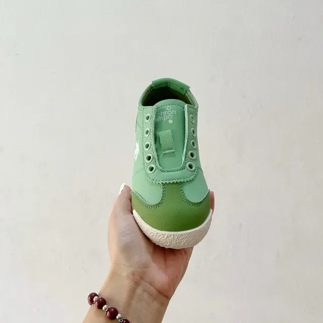 White Green Laceless Slip-On Perforated Strap Closure Lifestyle Sneakers 13