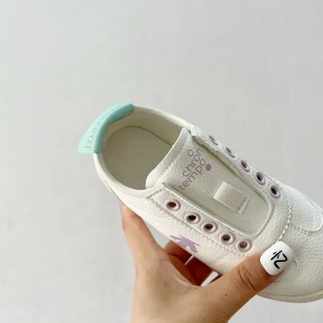 White Green Laceless Slip-On Perforated Strap Closure Lifestyle Sneakers 18