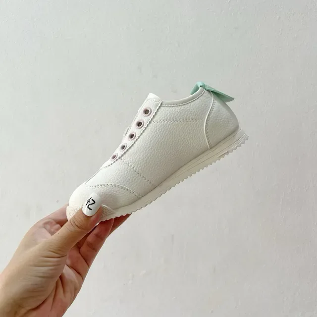 White Green Laceless Slip-On Perforated Strap Closure Lifestyle Sneakers 21