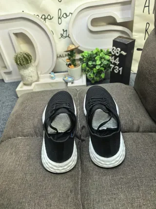 White Knit Upper Sculpted Midsole Lifestyle Sneakers 7
