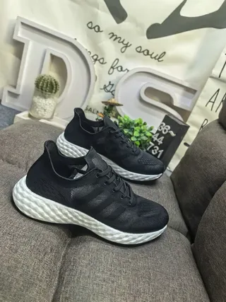 White Knit Upper Sculpted Midsole Lifestyle Sneakers 8