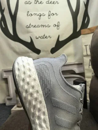 White Knit Upper Sculpted Midsole Lifestyle Sneakers 20