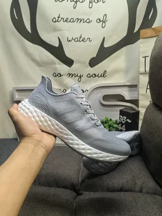 White Knit Upper Sculpted Midsole Lifestyle Sneakers 22
