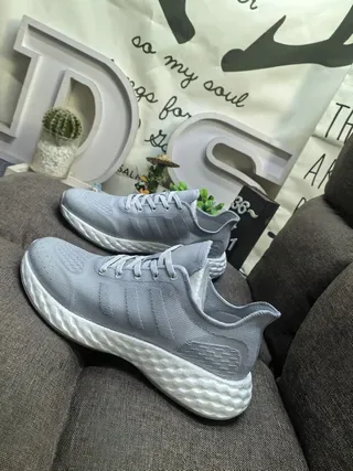 White Knit Upper Sculpted Midsole Lifestyle Sneakers 24
