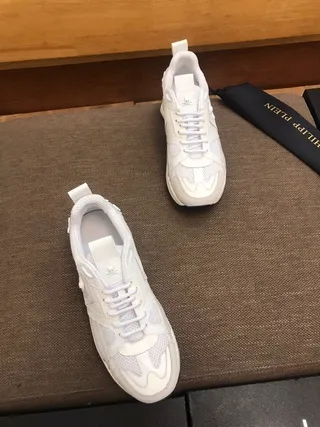 White Mesh and Synthetic Skull-Embellished Chunky Sneaker 4