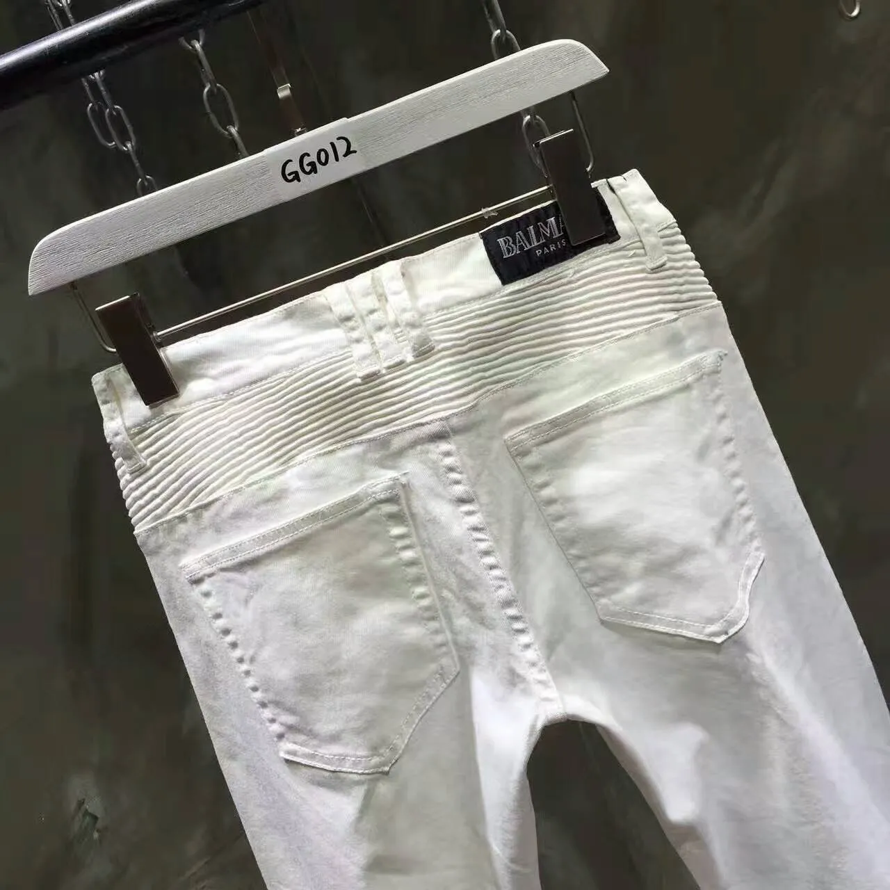 White Moto-Style Quilted Panel Pants 8