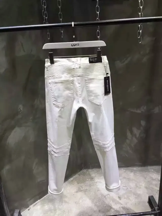 White Moto-Style Quilted Panel Pants 9
