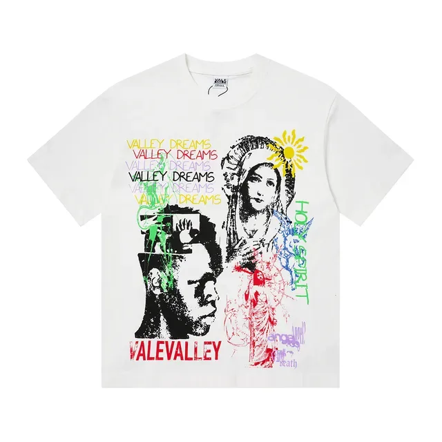 White Multicolor Graphic Print Oversized T-Shirt 3