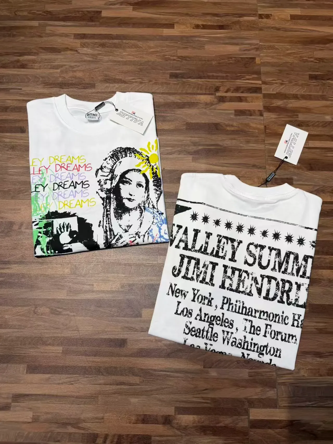 White Multicolor Graphic Print Oversized T-Shirt 8