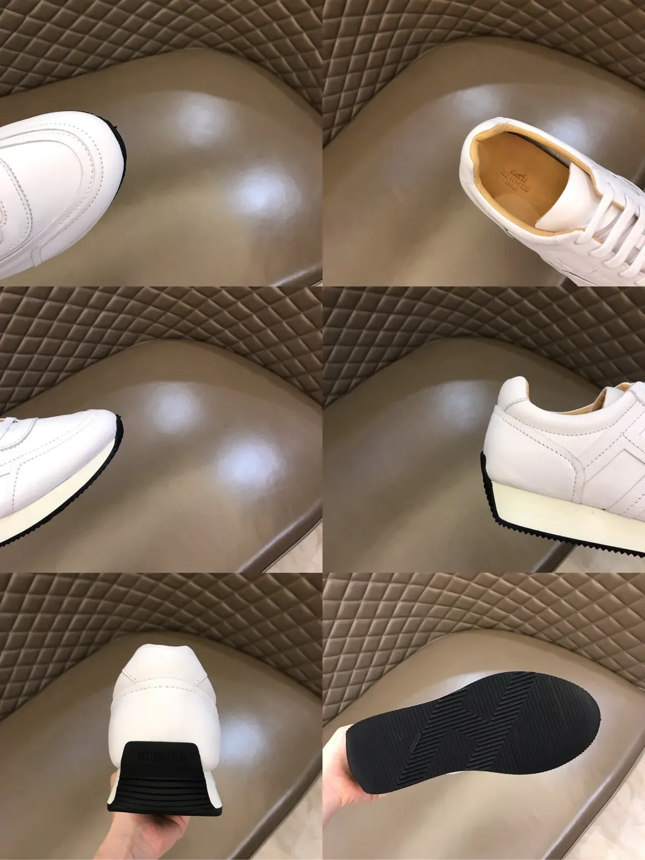 White Panelled Low-Top Lace-Up Sneaker 2
