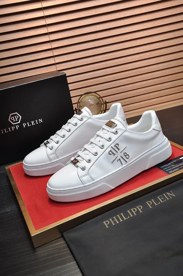 White Silver Platform Sole Smooth Upper Sneakers 7