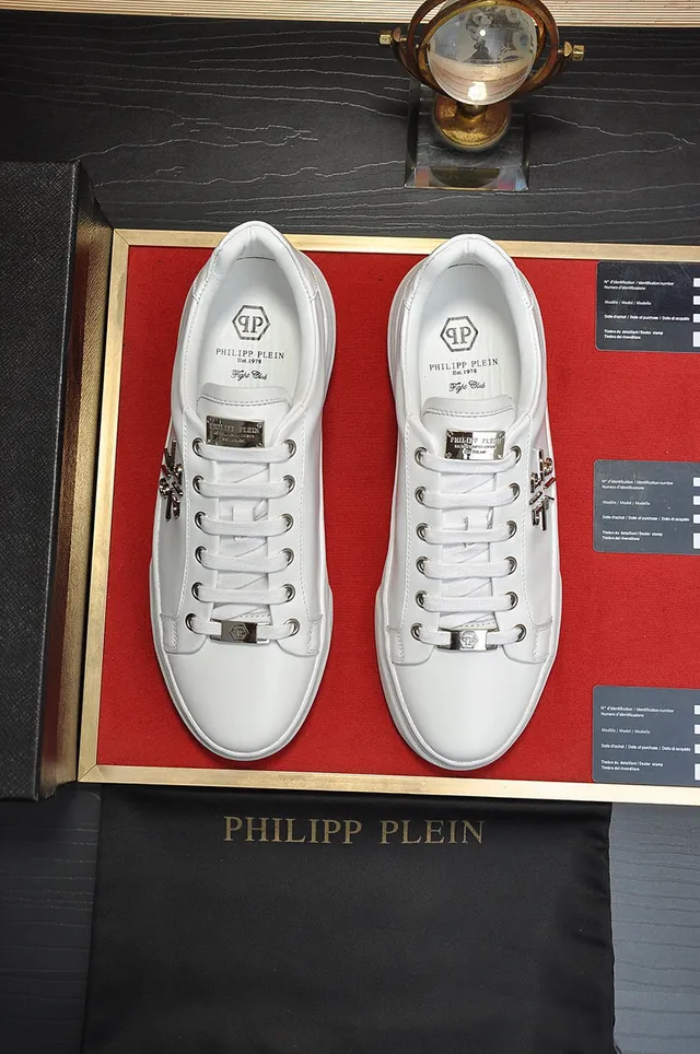 White Silver Platform Sole Smooth Upper Sneakers 9