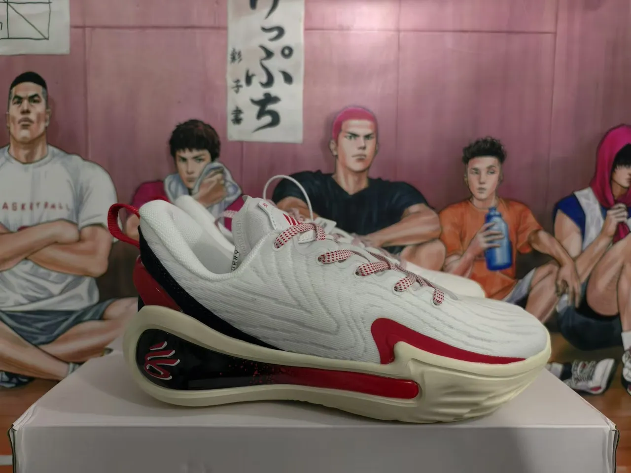 Wilson Blanco Rojo Silueta Baja Transpirable Tejido Superior Zapatos de Baloncesto 5