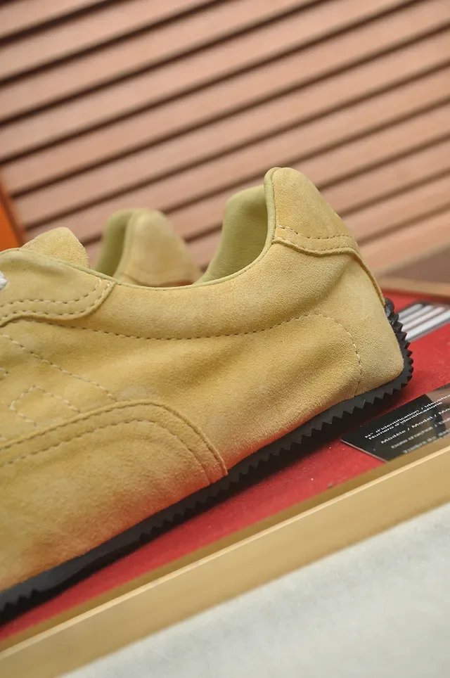 Yellow White Suede Upper Laces Sneakers 2