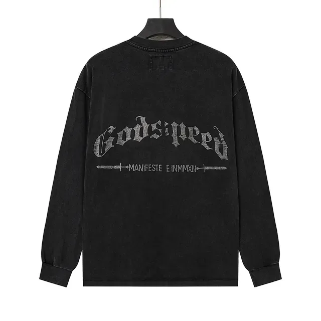 Godspeed Black Gray Distressed Wash Photorealistic Face Graphic T-Shirt 4