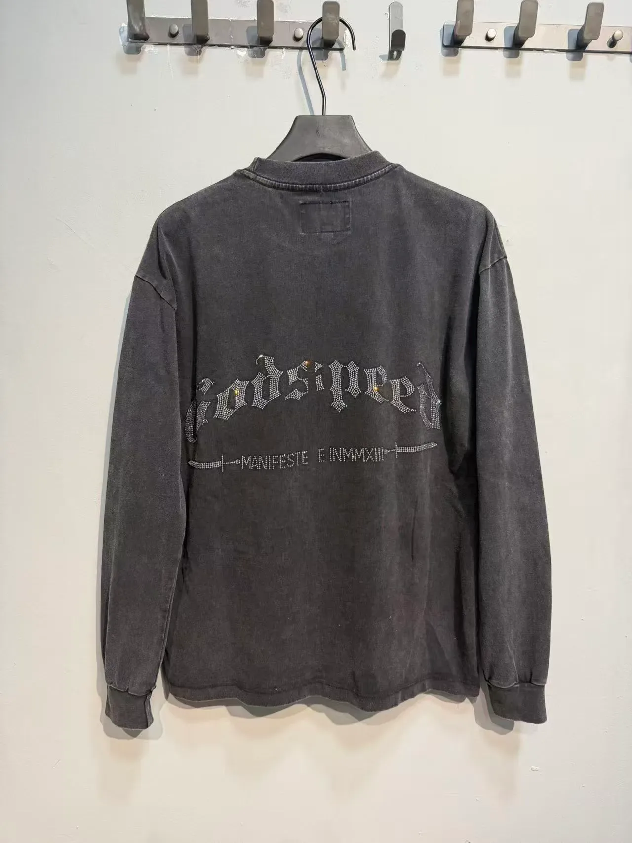 Godspeed Black Gray Distressed Wash Photorealistic Face Graphic T-Shirt 6