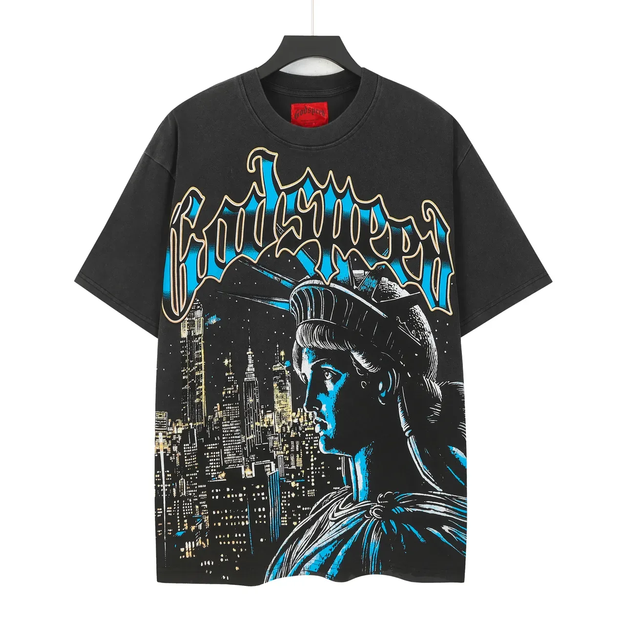 Godspeed Statue of Liberty Graphic Oversized T-Shirt 2