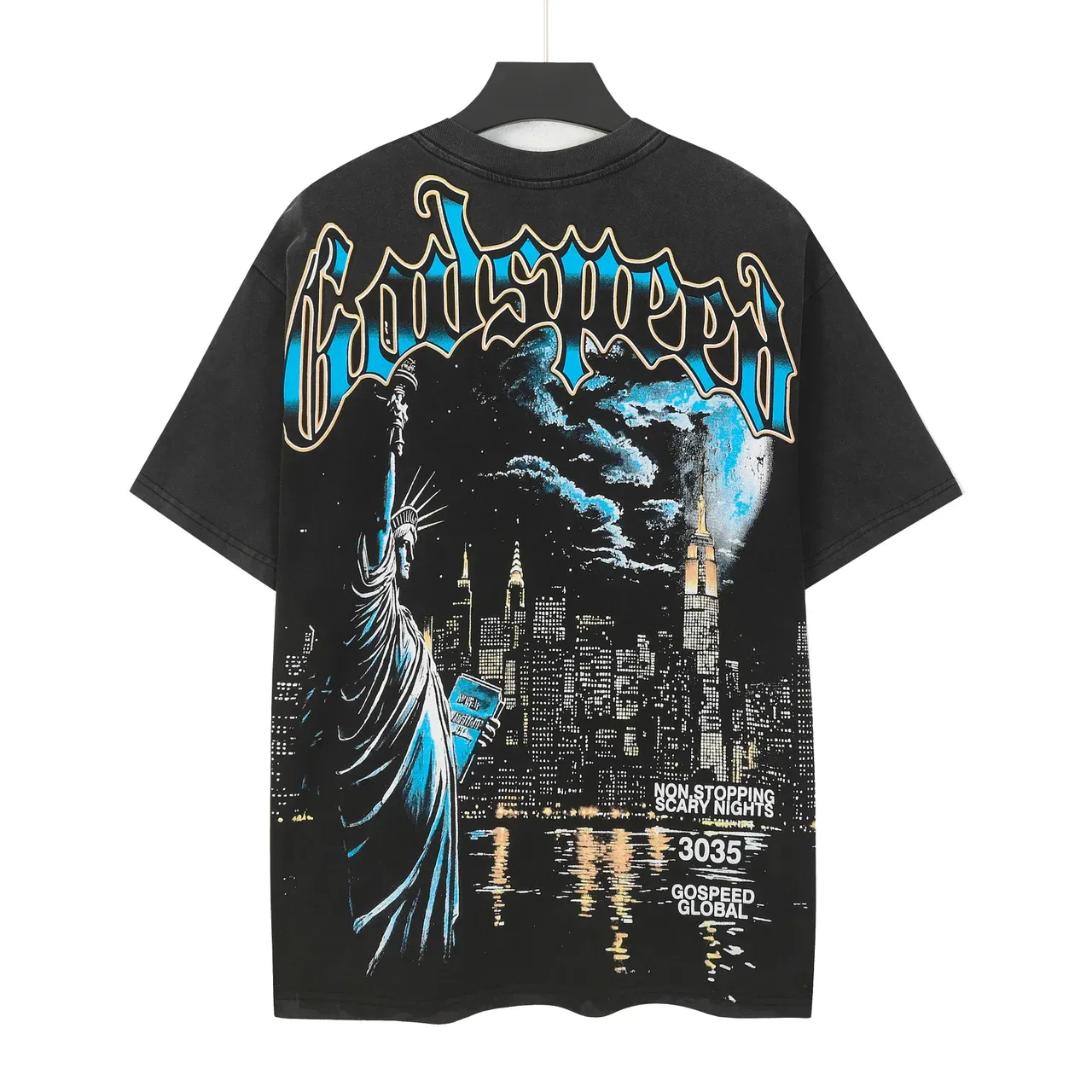 Godspeed Statue of Liberty Graphic Oversized T-Shirt 3