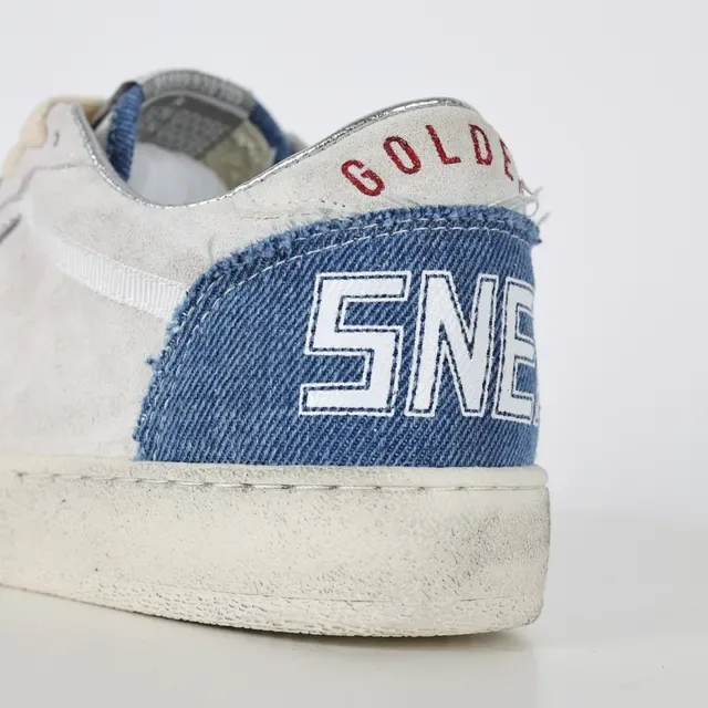 Golden Goose Super-Star Chaussures lifestyle en denim blanc et bleu dégradé 4