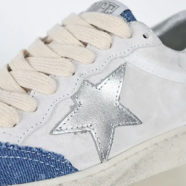 Golden Goose Super-Star Chaussures lifestyle en denim blanc et bleu dégradé 6