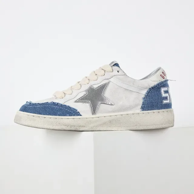 Golden Goose Super-Star Chaussures lifestyle en denim blanc et bleu dégradé 9
