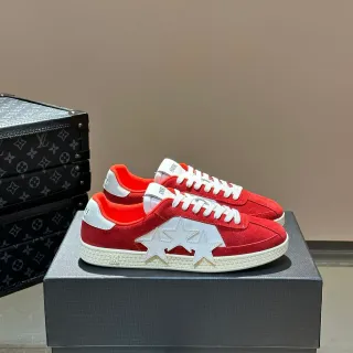Golden Goose Super-Star Red Suede Star Appliqué Lifestyle Sneakers