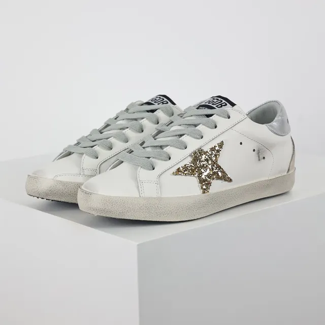 Golden Goose Superstar Sneakers Lifestyle Étoile Distressed Blanche Scintillante 2