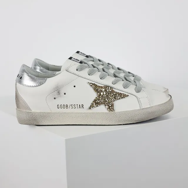 Golden Goose Superstar Sneakers Lifestyle Étoile Distressed Blanche Scintillante 3