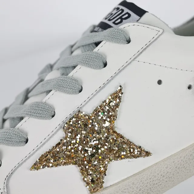 Golden Goose Superstar Sneakers Lifestyle Étoile Distressed Blanche Scintillante 6