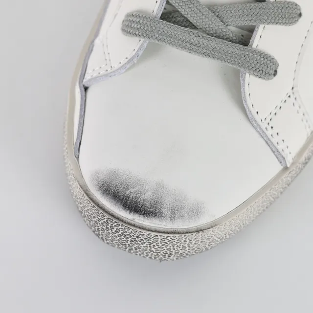 Golden Goose Superstar White Silver Distressed Rubber Sole Glitter Star Patch Lifestyle Sneakers 5
