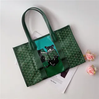 Goyard Saint-Louis Tote Navy Blue Structured Coated Canvas Monogrammed Goyardine Tote Bag 3