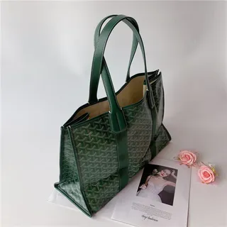 Goyard Saint-Louis Tote Navy Blue Structured Coated Canvas Monogrammed Goyardine Tote Bag 6