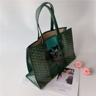 Goyard Saint-Louis Tote Navy Blue Structured Coated Canvas Monogrammed Goyardine Tote Bag 7