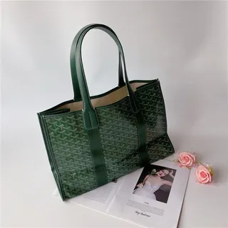 Goyard Saint-Louis Tote Navy Blue Structured Coated Canvas Monogrammed Goyardine Tote Bag 9
