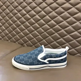 Gucci Ace GG Monogram Denim Slip-On Lifestyle Sneakers