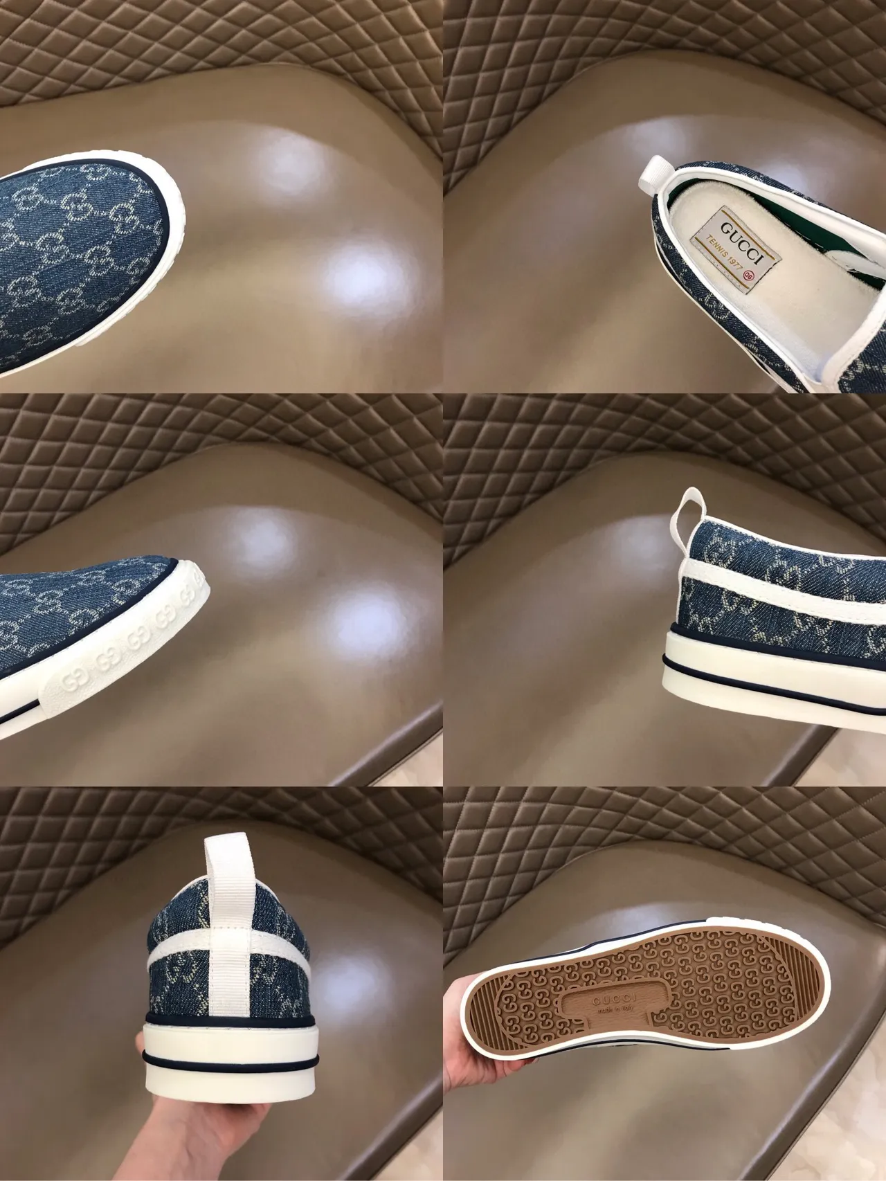 Gucci Ace GG Monogram Denim Slip-On Lifestyle Sneakers 2