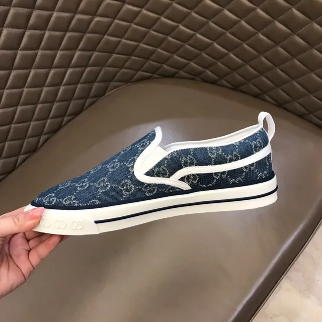 Gucci Ace GG Monogram Denim Slip-On Lifestyle Sneakers 3