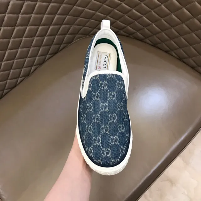 Gucci Ace GG Monogram Denim Slip-On Lifestyle Sneakers 4