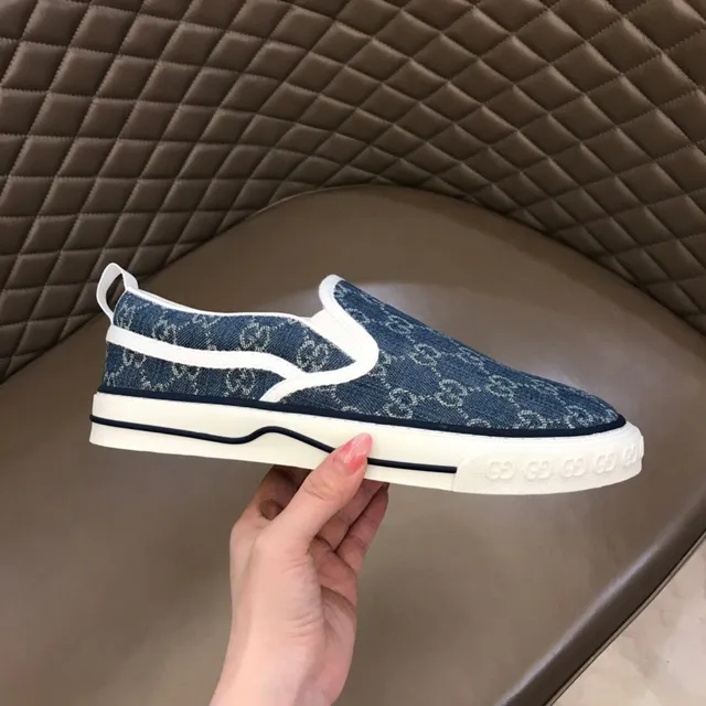 Gucci Ace GG Monogram Denim Slip-On Lifestyle Sneakers 5