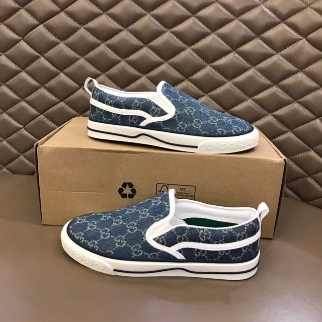 Gucci Ace GG Monogram Denim Slip-On Lifestyle Sneakers 7