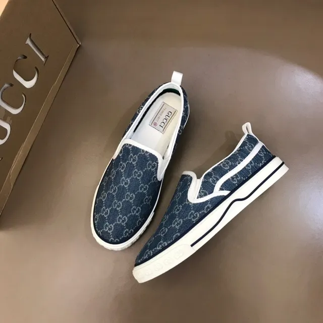 Gucci Ace GG Monogram Denim Slip-On Lifestyle Sneakers 8