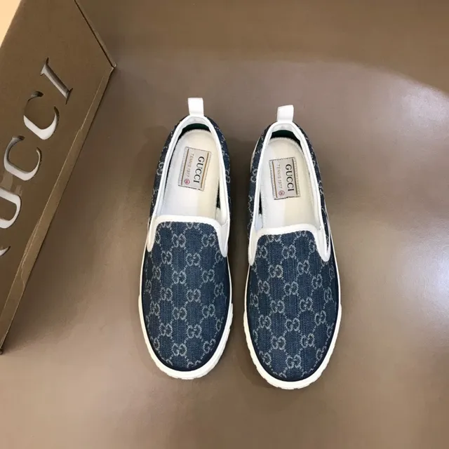 Gucci Ace GG Monogram Denim Slip-On Lifestyle Sneakers 9